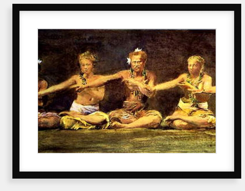 Siva Dance with 5 Dancers, Vaiala, Samoa, 1890 by John La Farge or Lafarge