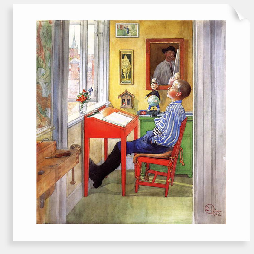 Esbjorn Doing his Homework, 1912 by Carl Larsson