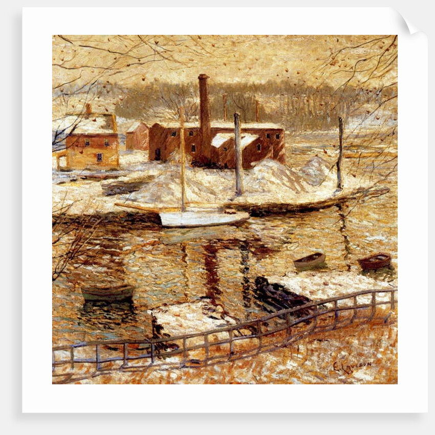 River Scene in Winter, c.1899 by Ernest Lawson