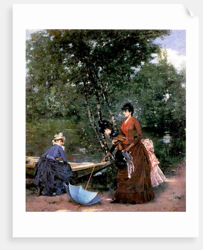Ladies at the Bois de Boulogne, Paris by Francesco Miralles Galaup
