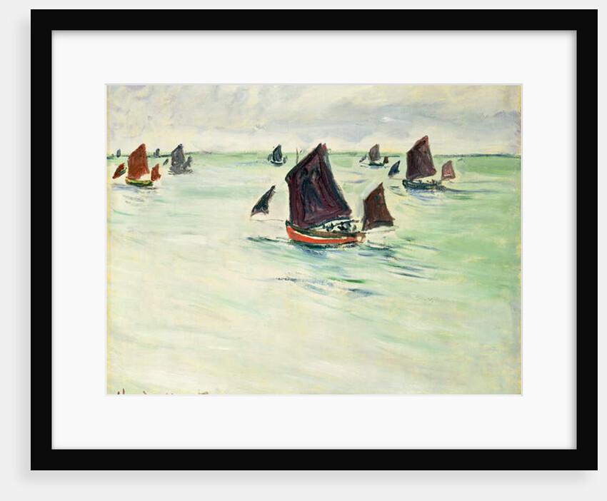 Fishing Boats at the large Pourville, 1882 by Claude Monet