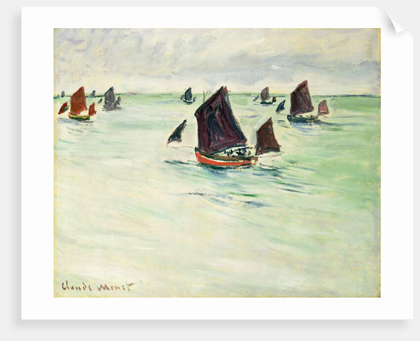 Fishing Boats at the large Pourville, 1882 by Claude Monet