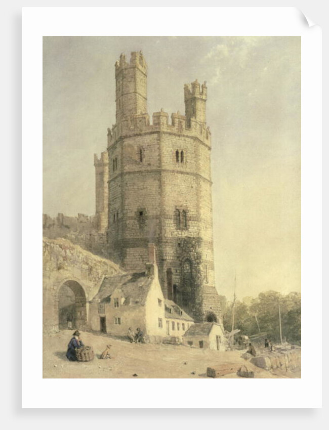 Caernarfon Castle, c.1842-52 by William (1809-58) Evans