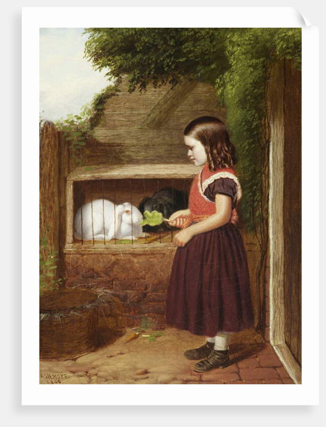 Feeding the Rabbits, 1868 by Charles Ashmore