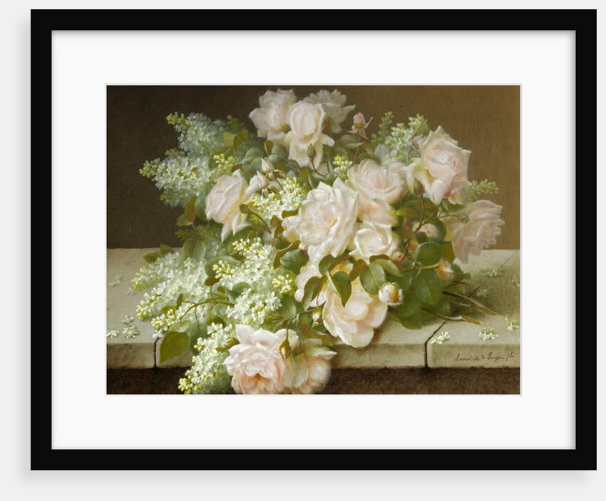 Roses and White Lilac by Raoul M. de Longpre
