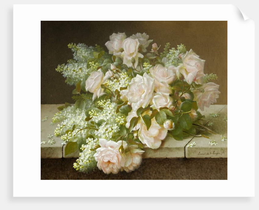 Roses and White Lilac by Raoul M. de Longpre