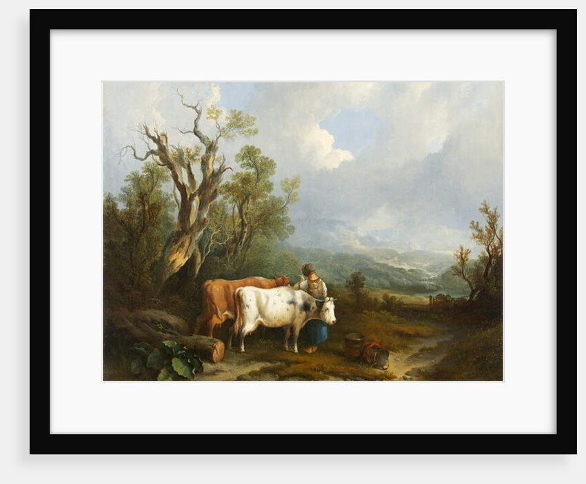 Landscape with cattle and figure of woman, 1842 by William Snr. Shayer