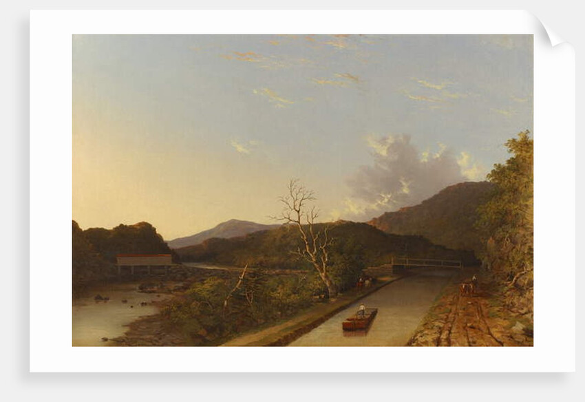 Erie Canal and Covered Bridge, 1847 by Walter Oddie