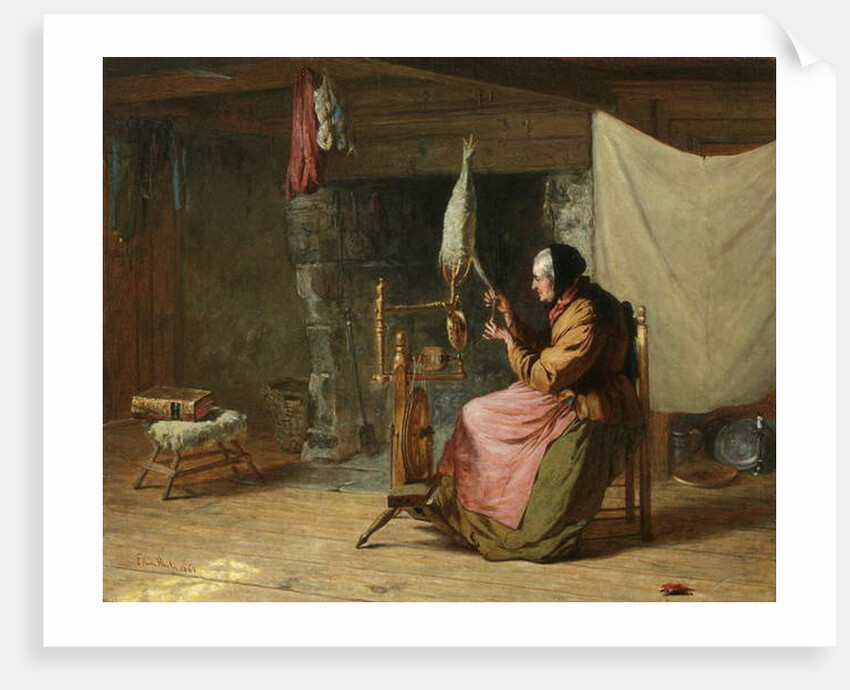Olden Times - also known as Spinning Flax, Olden Times, 1861 by Edwin White