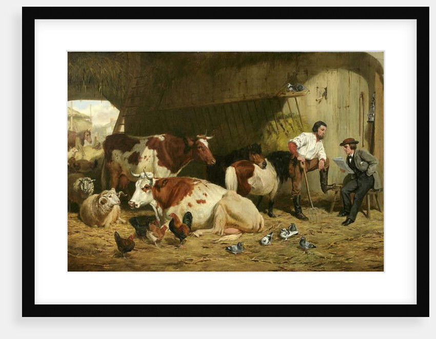 The Latest News, Cattle in the Stable, 1862 by Arthur Fitzwilliam Tait