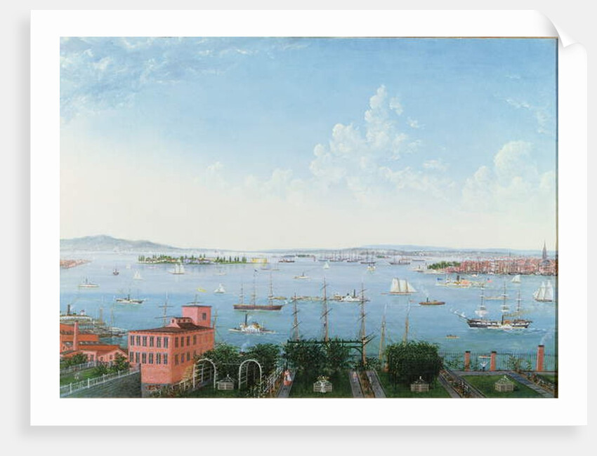 View of New York Harbour from Brooklyn Heights, c.1860 by American School