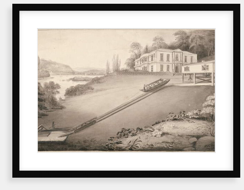 Incline boat carried to an upper canal level, 1797 by Robert Fulton