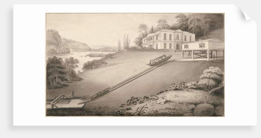Incline boat carried to an upper canal level, 1797 by Robert Fulton