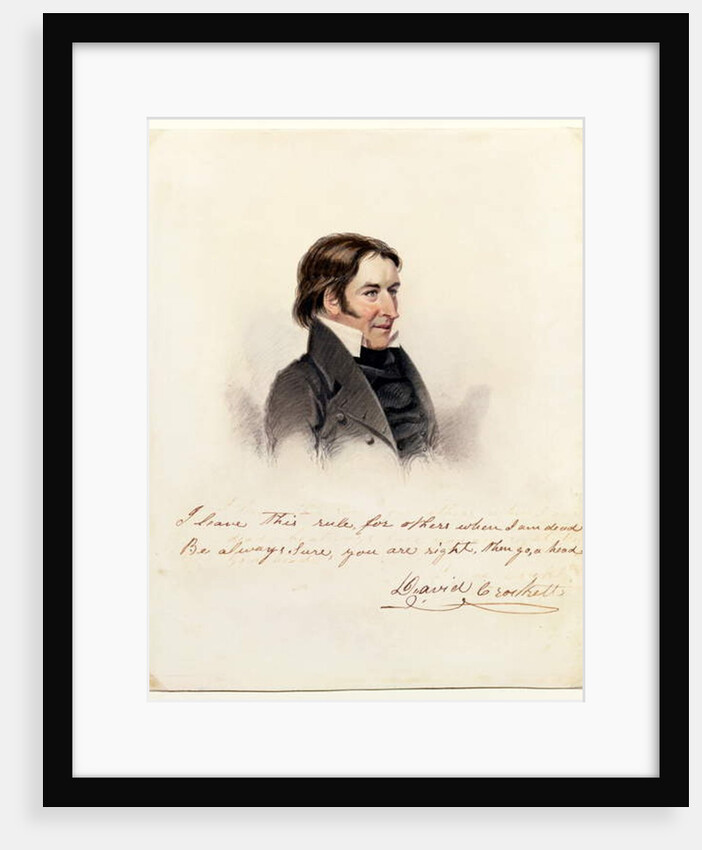 Portrait of David Crockett, 1834 by Anthony Lewis De Rose