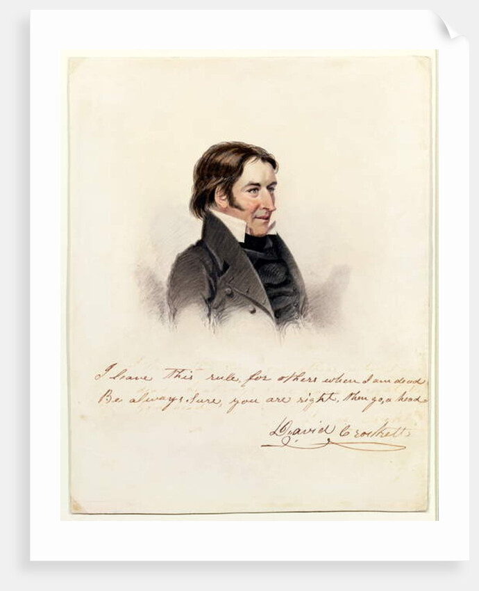 Portrait of David Crockett, 1834 by Anthony Lewis De Rose