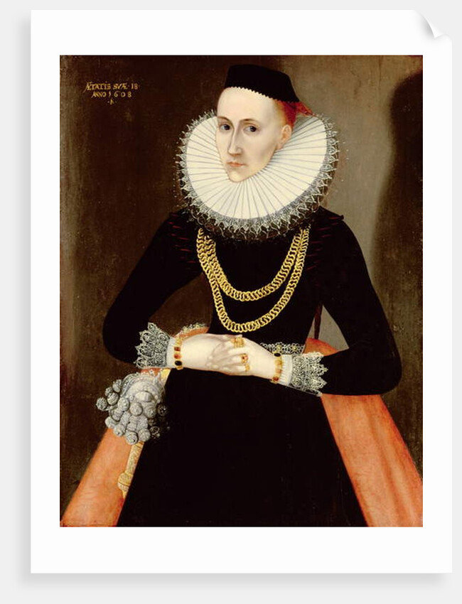 Portrait of a Young Lady, 1608 by German School