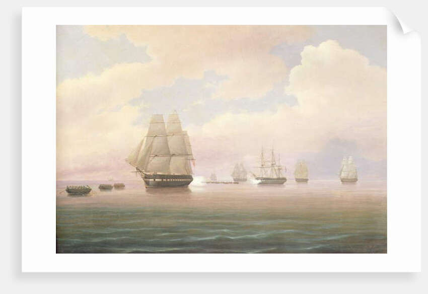 Escape of the U.S. Frigate Constitution, 1838 by Thomas Birch