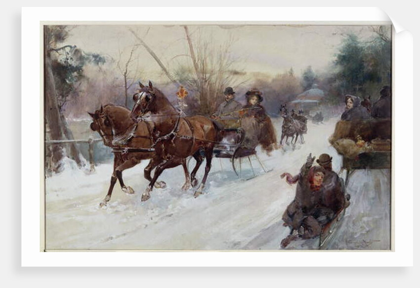 Sleighing in the Park, 1896 by Walter Granville-Smith