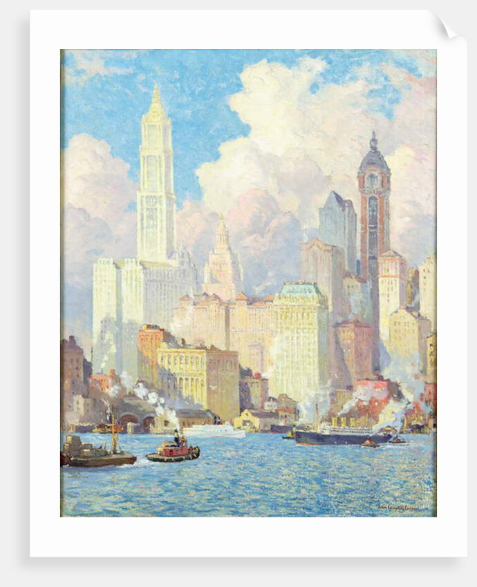 Hudson River Waterfront, New York by Colin Campbell Cooper