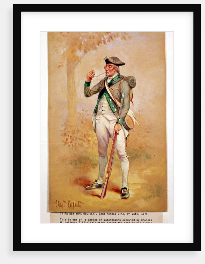 Uniform of a Private of the Continental Line in the 3rd New York Regiment in 1775, c.1920 by Charles MacKubin Lefferts