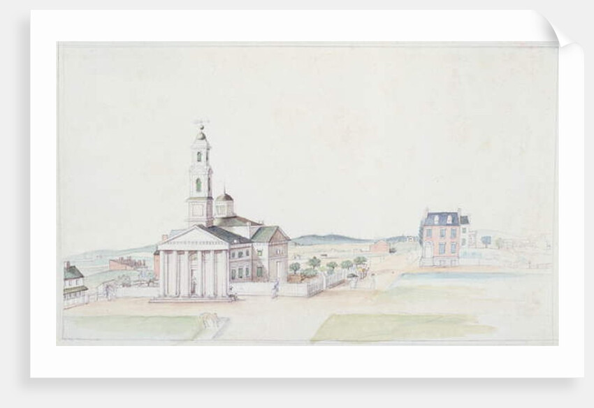 St. John's Church, President's Square, Washington D.C., July 1822 by Anne Marguerite Hyde de Neuville