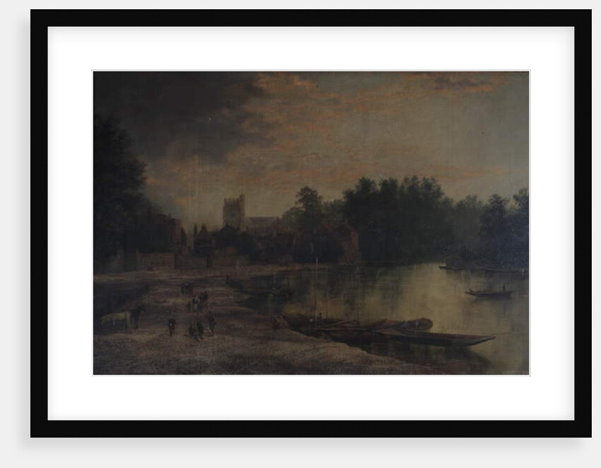 Twickenham Parish Church and Eel Pie Island, 1821 by William Hardurcke