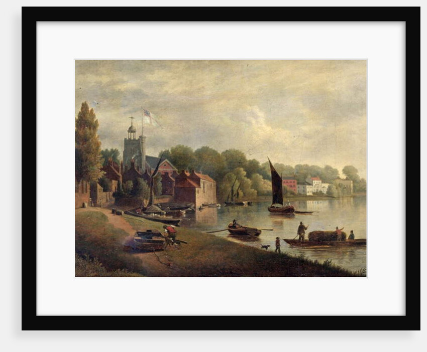Twickenham Church looking downstream, 1800-30 by English School