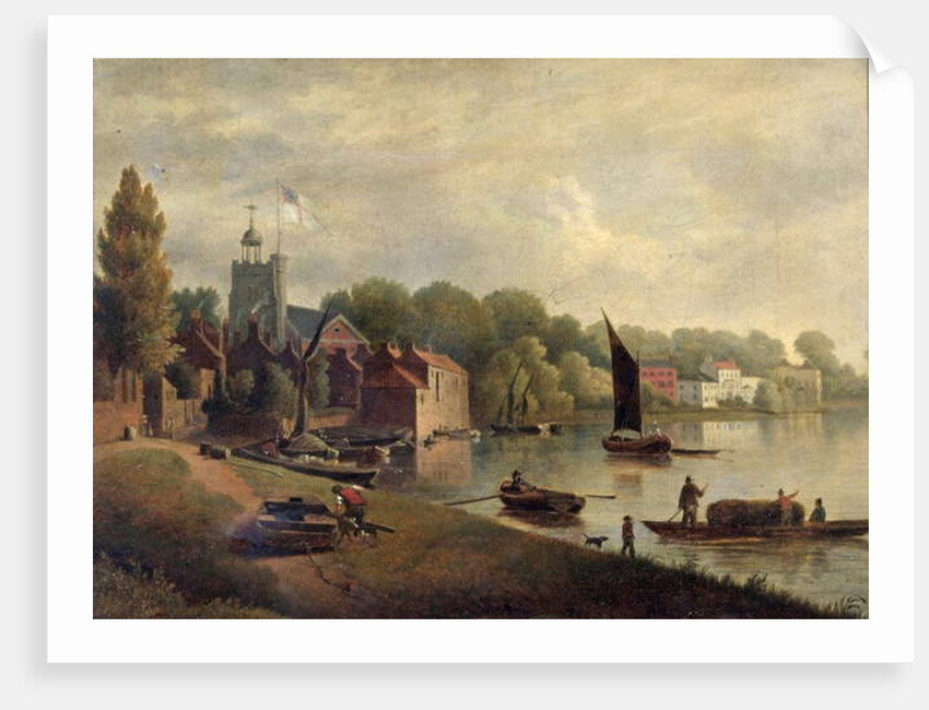 Twickenham Church looking downstream, 1800-30 by English School