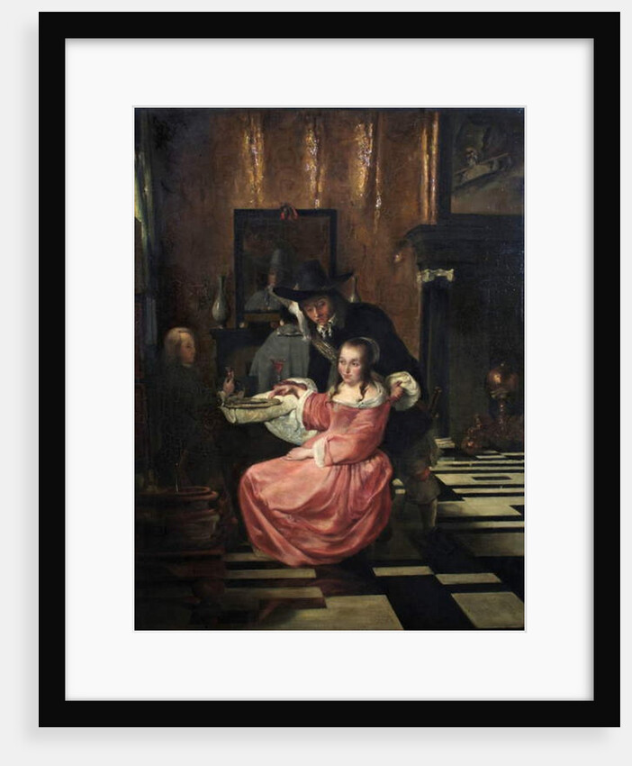 Dutch Interior with figures by Ludolf de Jongh