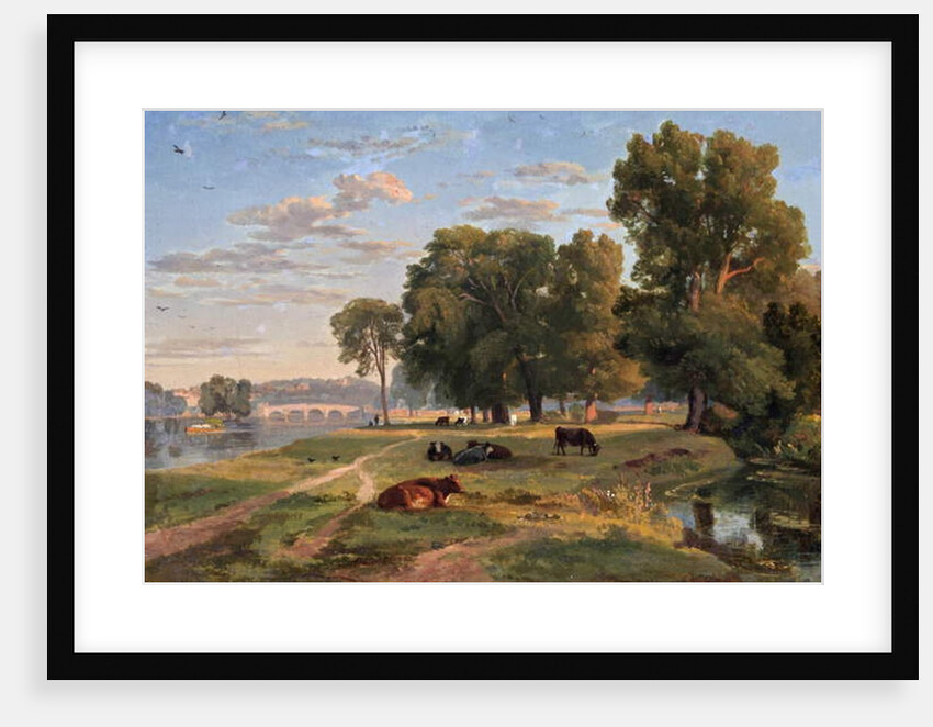 Thames at Richmond from Middlesex bank, looking towards bridge by Ramsay Richard Reinagle