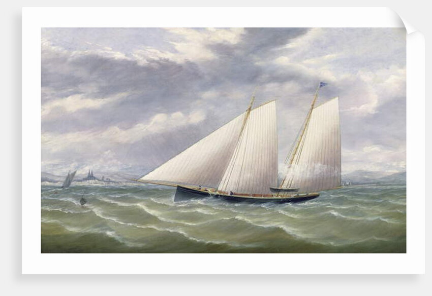 A Cutter in a Strong Wind Flying a Burgee of the Royal Thames Yacht Club by Arthur Wellington Fowles