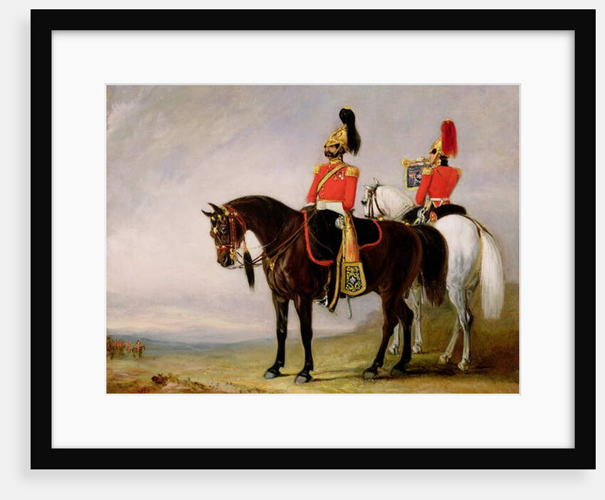 Colonel James Charles Chatterton the 4th Royal Irish Dragoon Guards, on his Charger accompanied by his Trumpeter, c.1849 by John Jnr. Ferneley