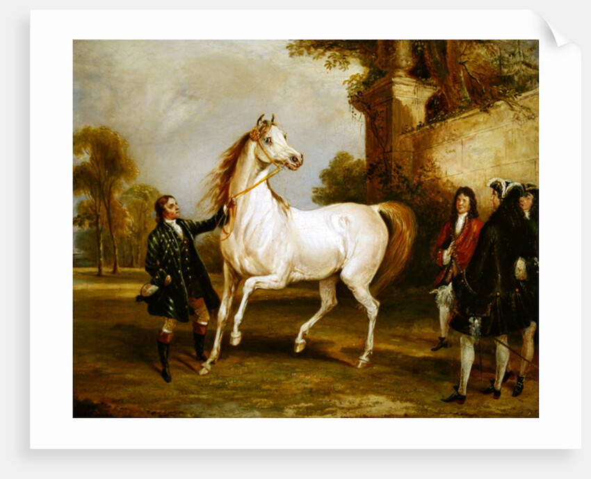 The Earl of Godolphin's 'Roxana' held by her jockey, 1845 by Francis Calcraft Turner