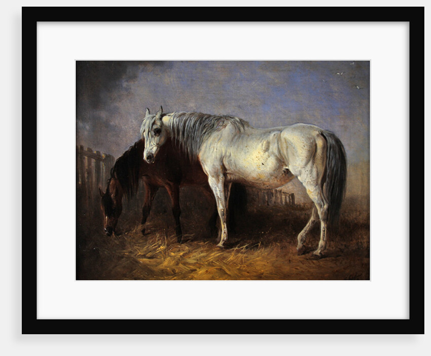 Grey and chestnut horses by Edward Robert Smythe