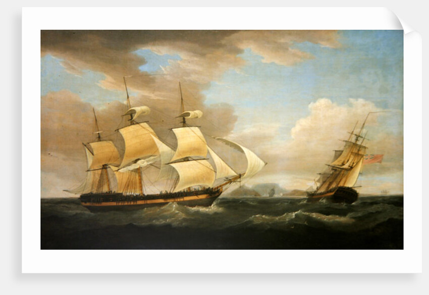 Shipping scene by Thomas Whitcombe