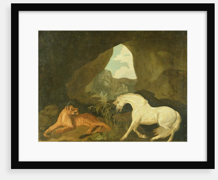 Lioness and white stallion, 1760 by George Stubbs