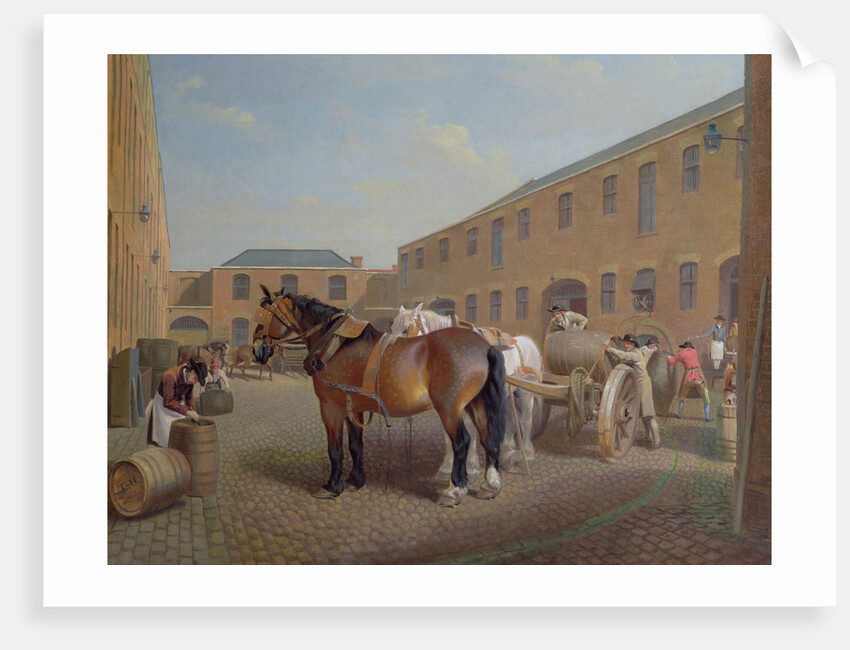 Loading the Drays at Whitbread Brewery, Chiswell Street, London, 1783 by George Garrard