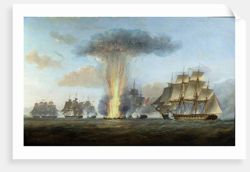 H.M.S. 'Lively' capturing the Spanish frigate 'Clara' off Cape St. Mary, c.1806 by Nicholas Pocock