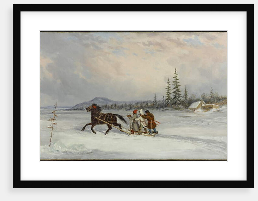 Habitants Sleighing, c.1855 by Cornelius Krieghoff