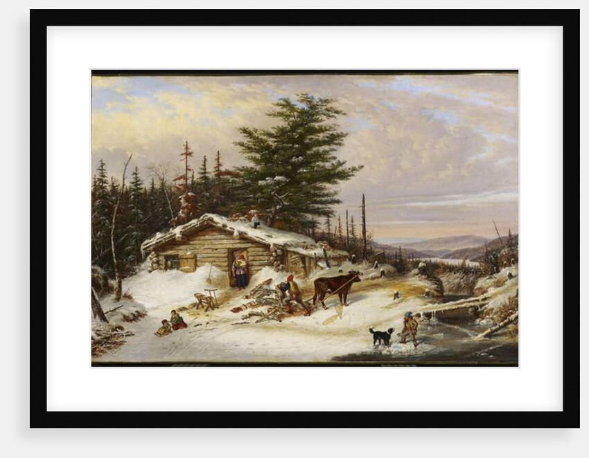 Settler's Log House, 1856 by Cornelius Krieghoff