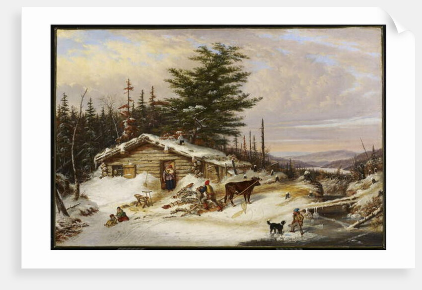 Settler's Log House, 1856 by Cornelius Krieghoff