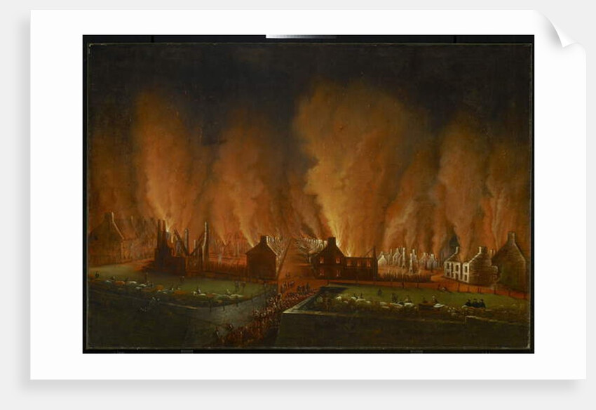 The Fire in the Saint-Jean Quarter, Seen Looking Westward, 1848 by Joseph Légaré