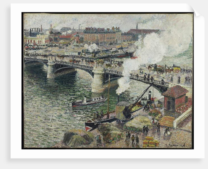 Pont Boieldieu in Rouen, Damp Weather, 1896 by Camille Pissarro