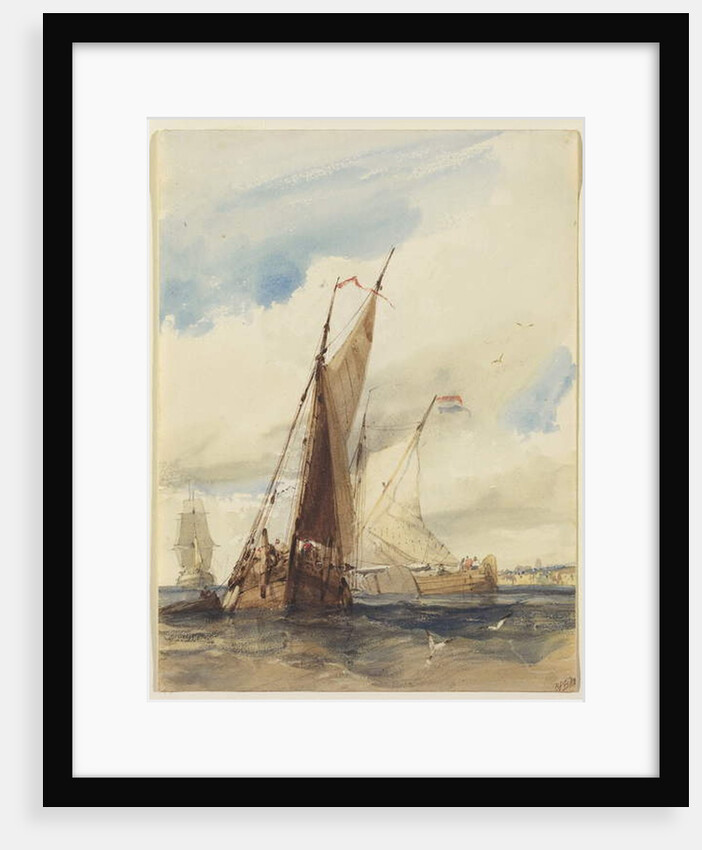Dutch Fishing Vessels near the French Coast, 1825 by Richard Parkes Bonington