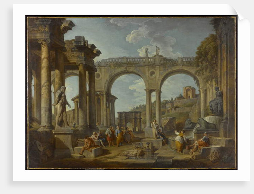 A Capriccio of Roman Ruins with the Arch of Constantine, c.1755 by Giovanni Paolo Pannini or Panini