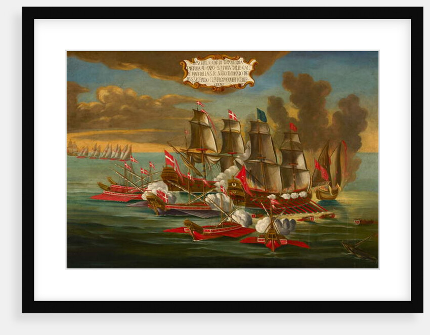 Capture of a Turkish Ship by Galleys and Ships of the Order under the Command of Fleurigny, off Tripoli by Maltese School