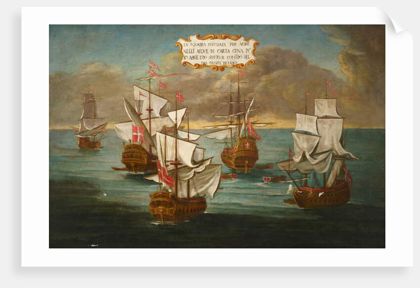 A Squadron of the Order, under the command of Frere Giuseppe de Langu, preparing to fight, off Carthage by Maltese School