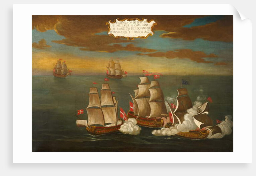 Capture of a Turkish Ship by a Squadron of the Order, ships under the command of Frere Giuseppe de Langu, off Carthage by Maltese School