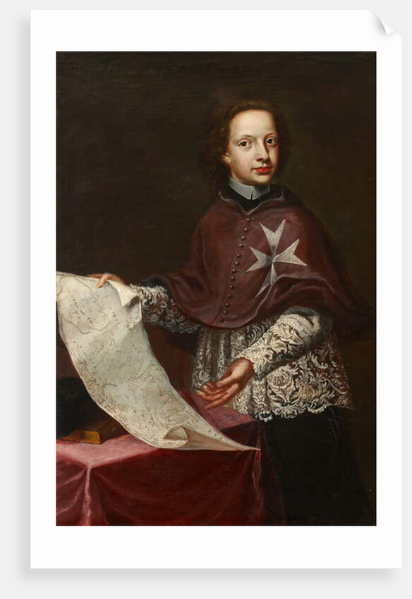 A Chaplain of the Order with a Map by English School