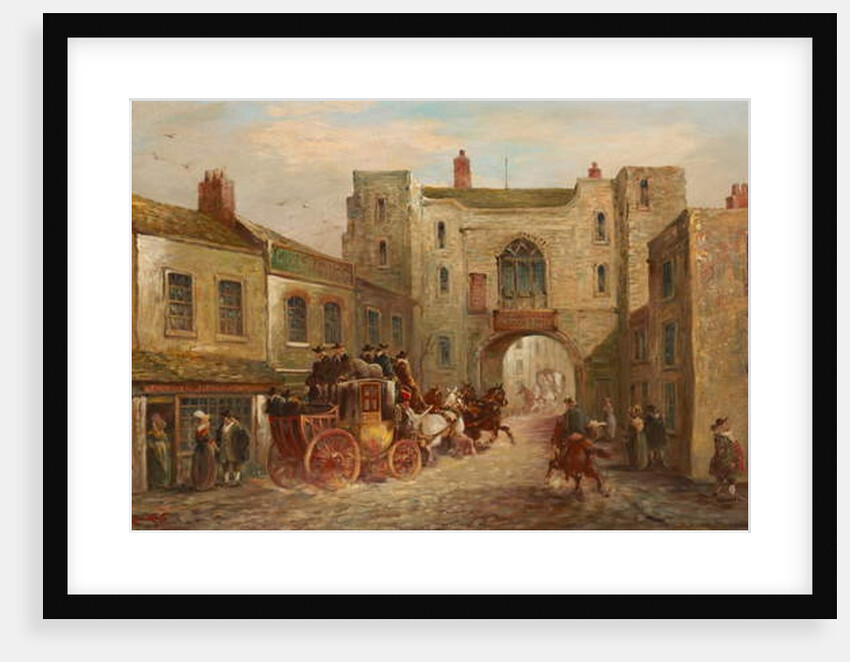 St John's Gate from the North with Coach and Horses, 1880 by J.C. Maggs